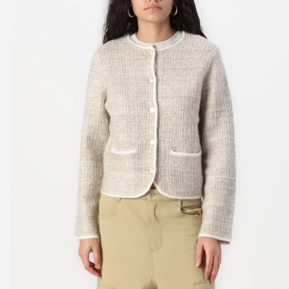 Abercrombie & Fitch Novelty Button Tweed-Inspired Sweater Jacket Large Nwt